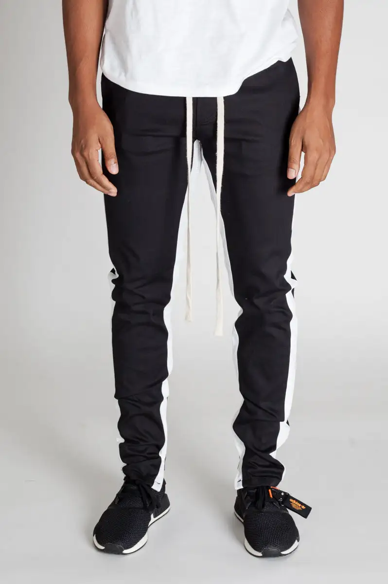 Men's Streetwear Skinny Raw Hem Track Pants