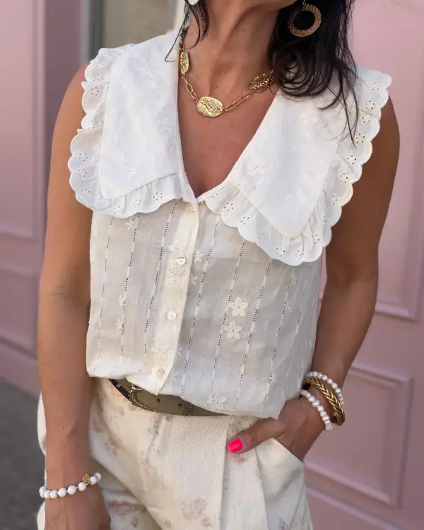 Classic Cotton Embroidered Tank Top