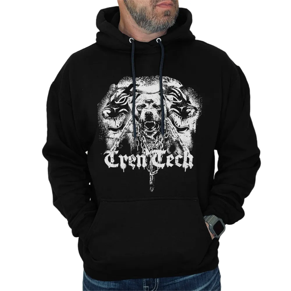 Fierce Bulldog Print Hooded Sweatshirt