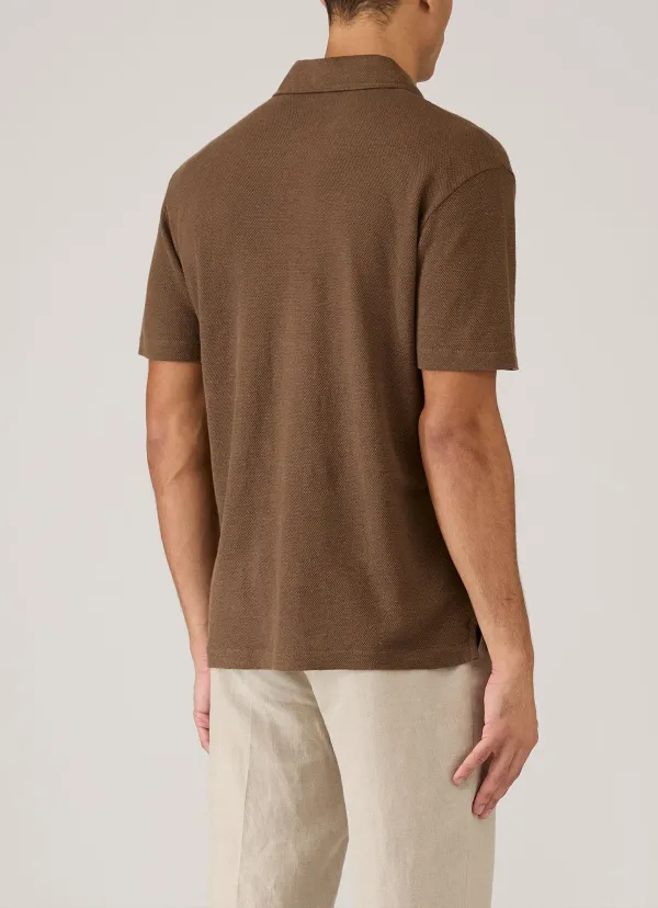 Modern Everyday Regular Fit Linen Pique Short Sleeve Polo Shirt