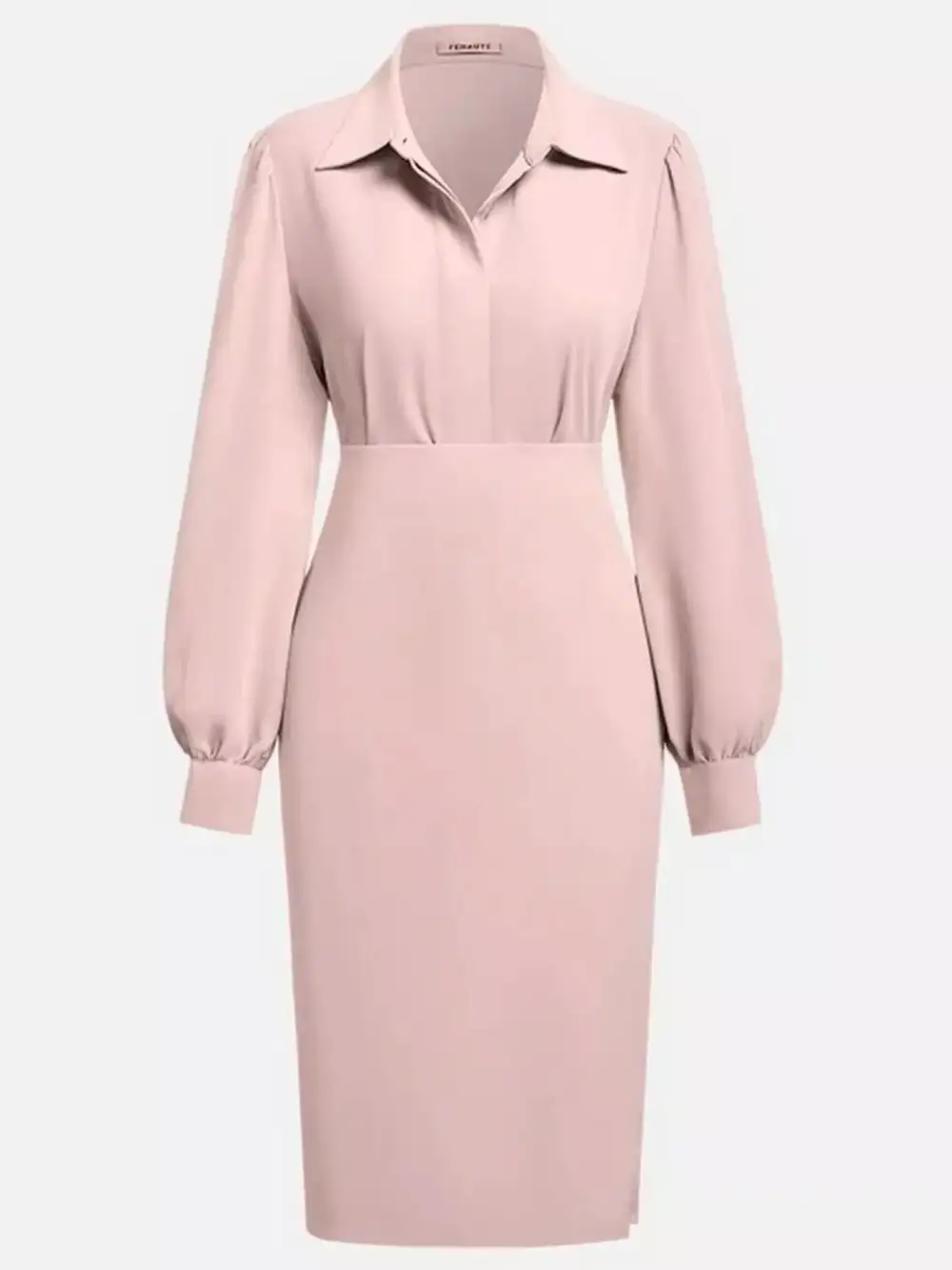 Comfort Fit Ruched Slit Midi Dress