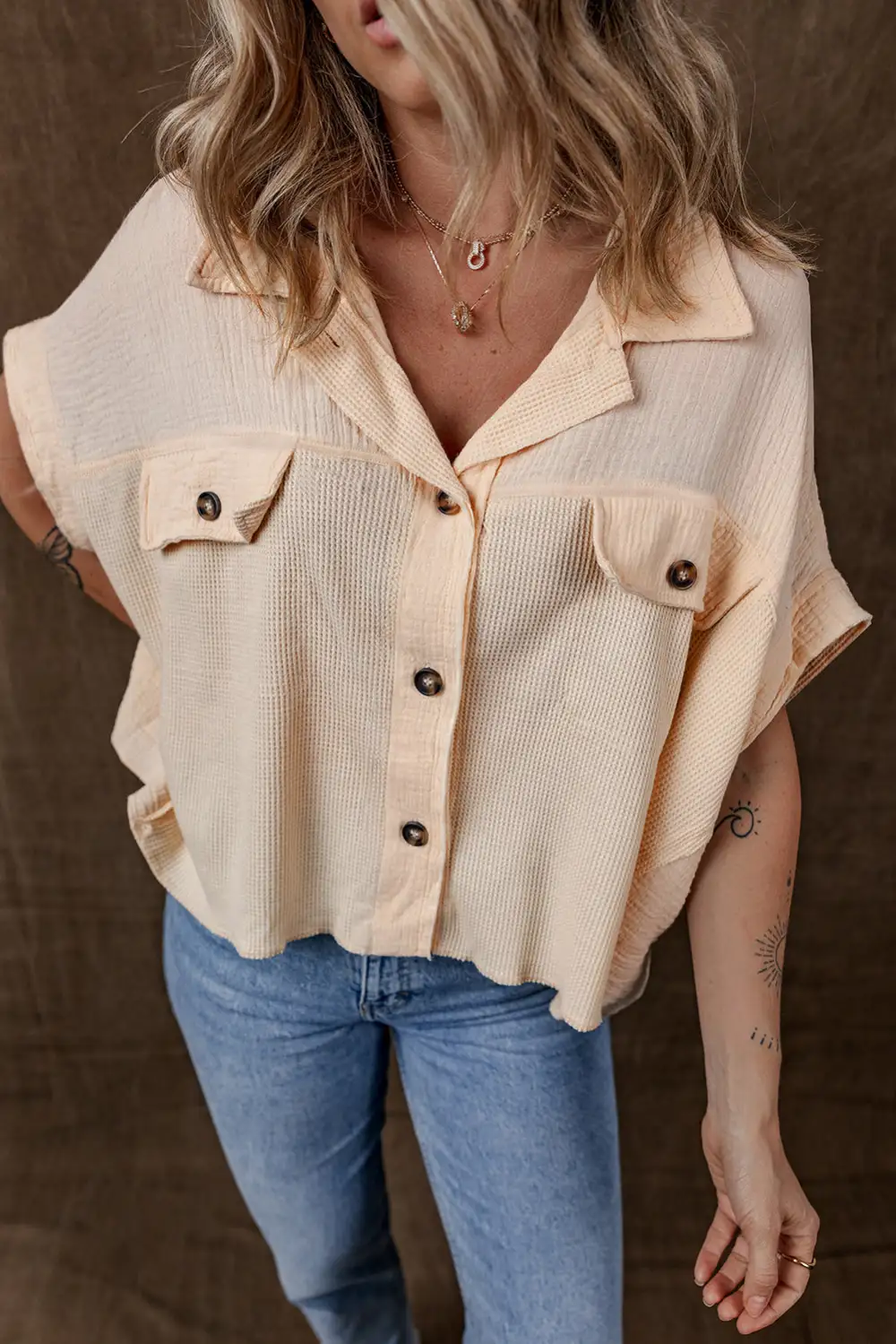 Batwing Sleeve Casual Shirt