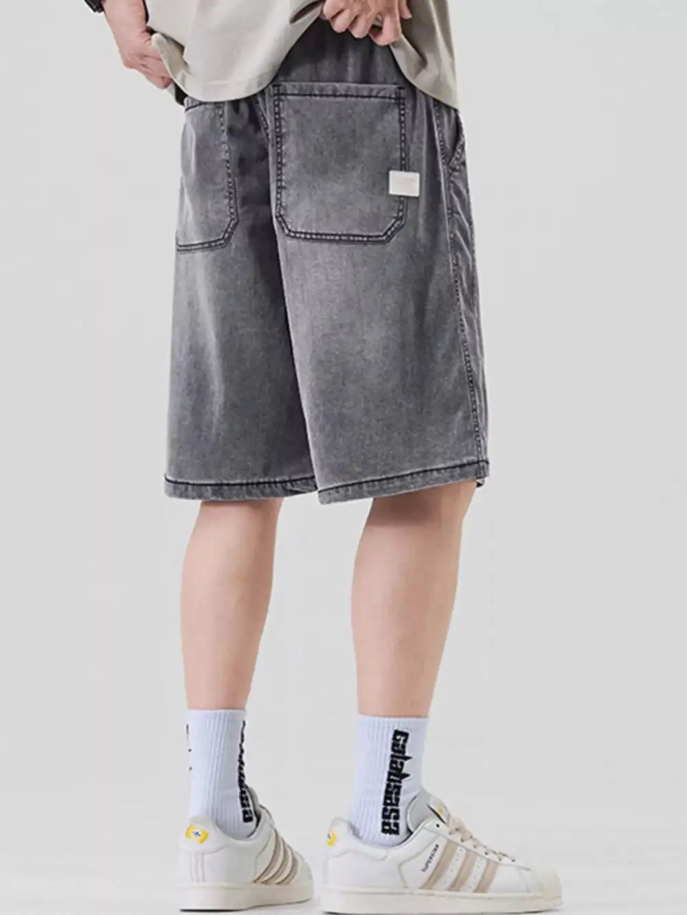 Men's Plus Size Casual Loose Fit Denim Shorts