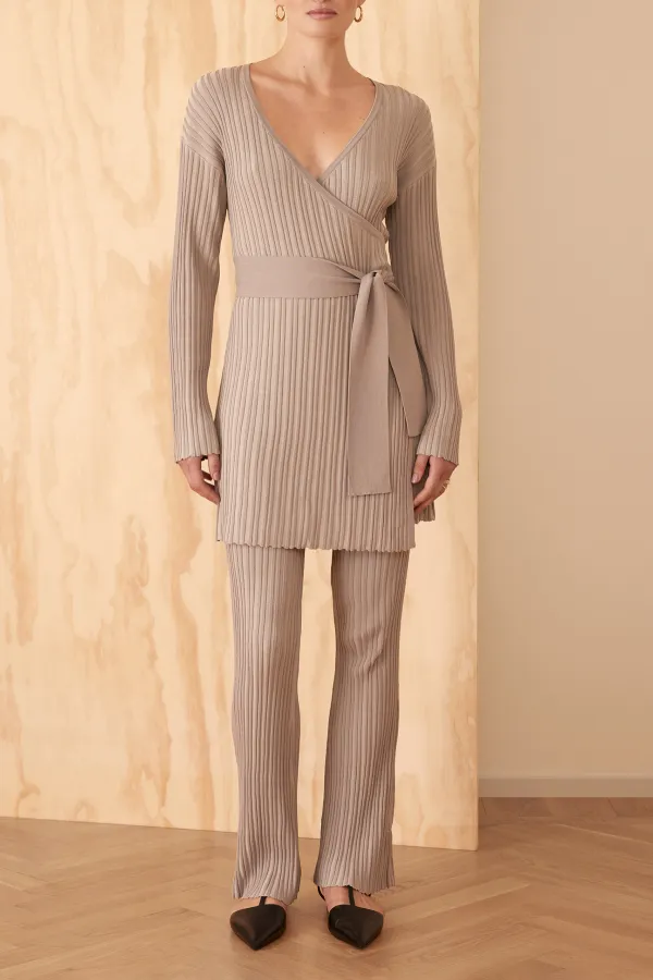 Rib Knitted Flared Trousers