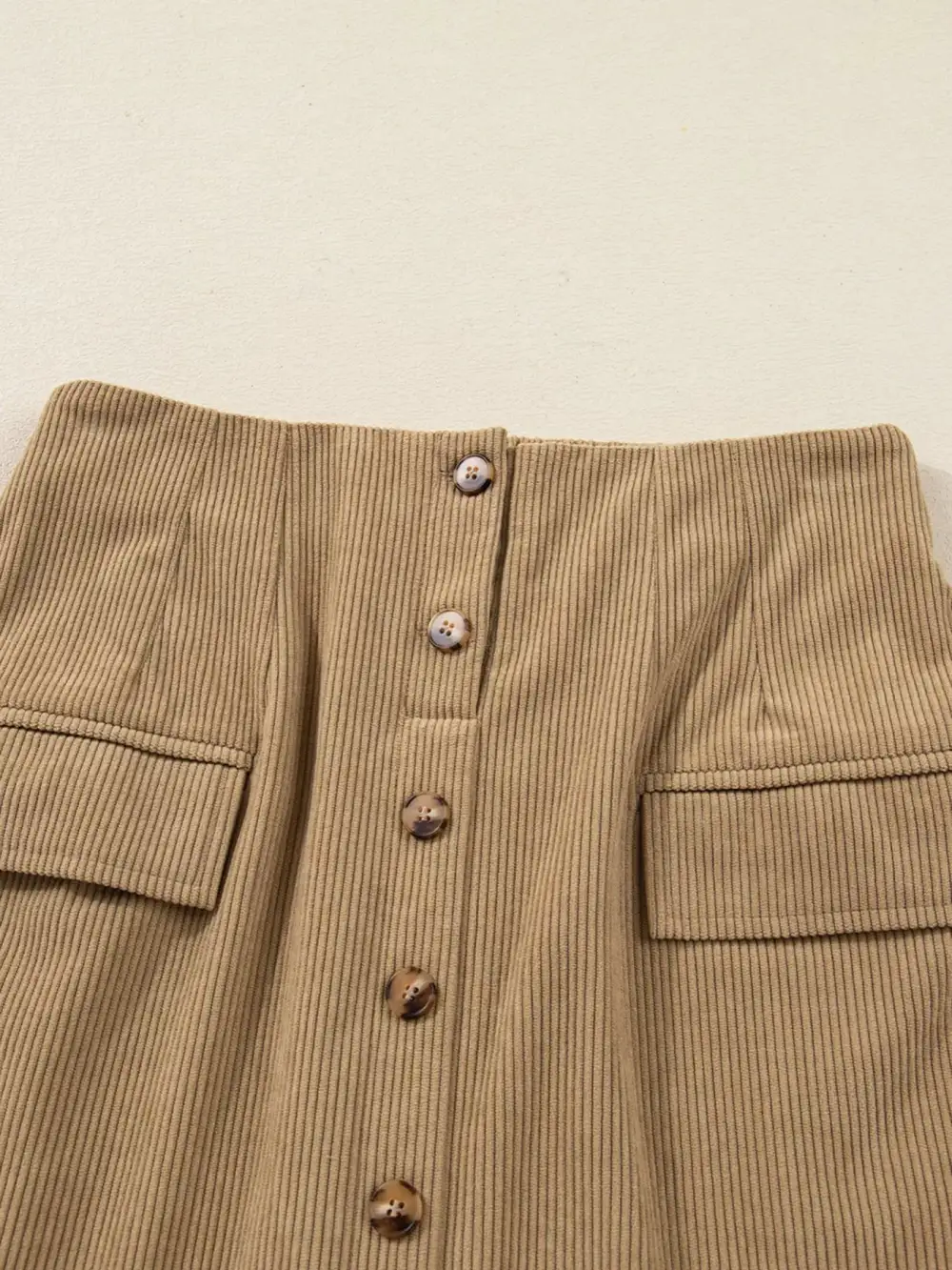 Corduroy Button Front Mini Skirt