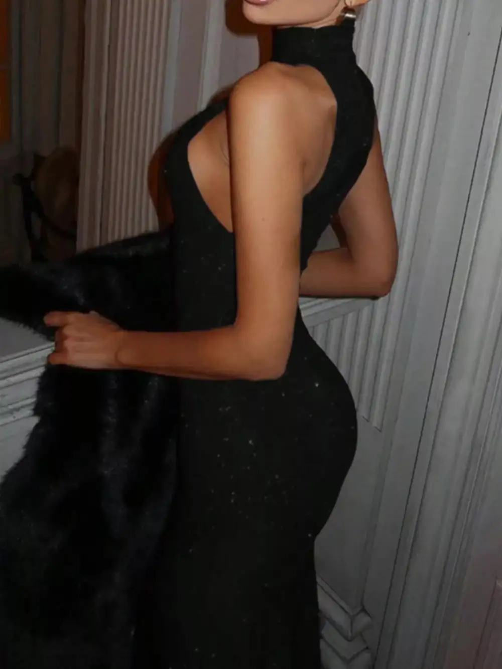 Sequin Sleeveless Maxi Dress