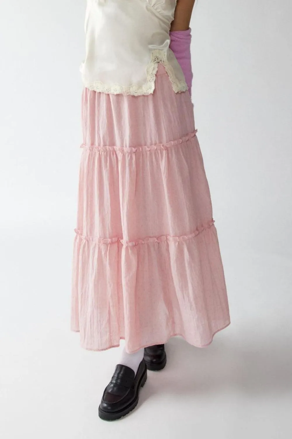Cotton Blend Frill Skirt