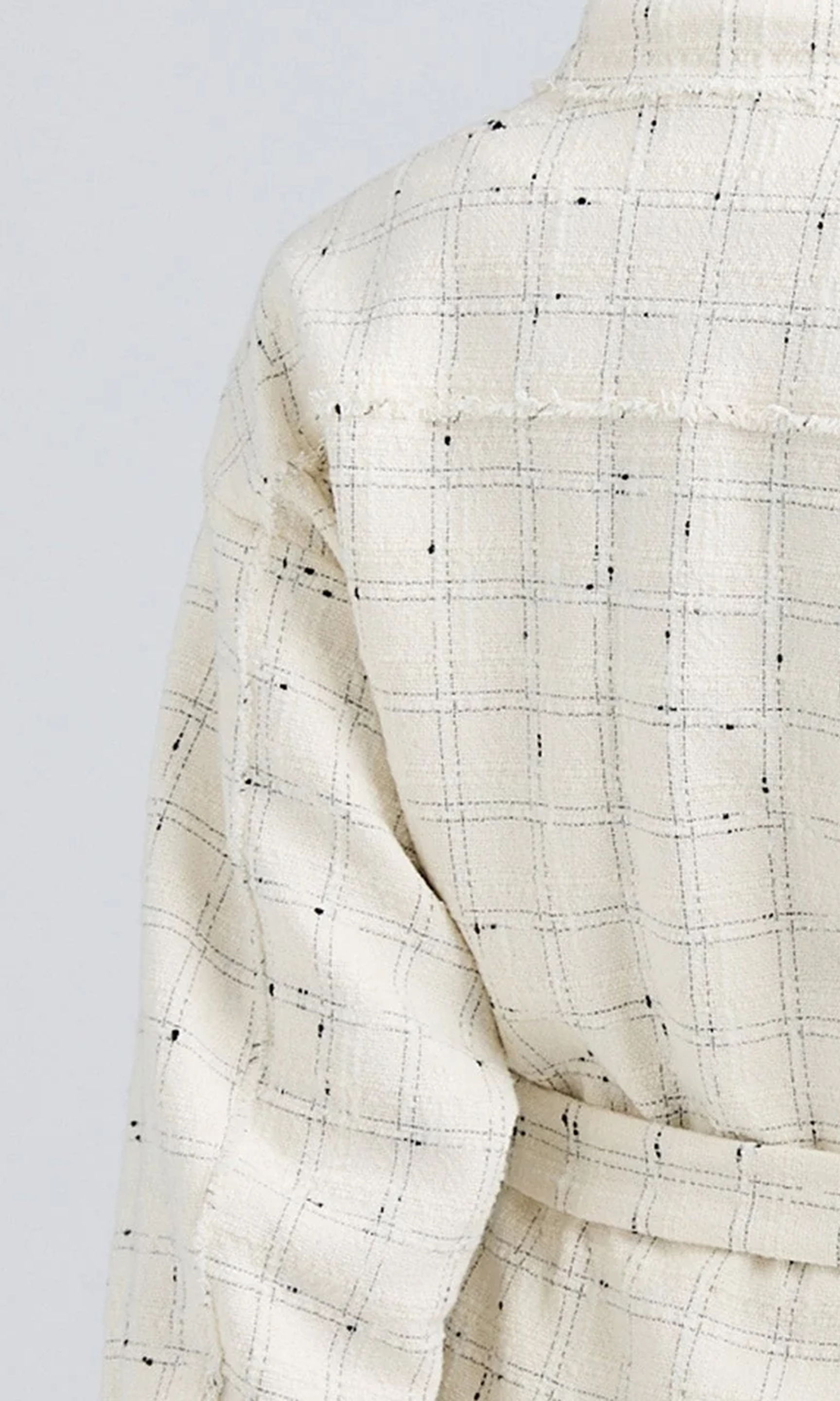 Tweed Mid-Length Tie-Down Jacket