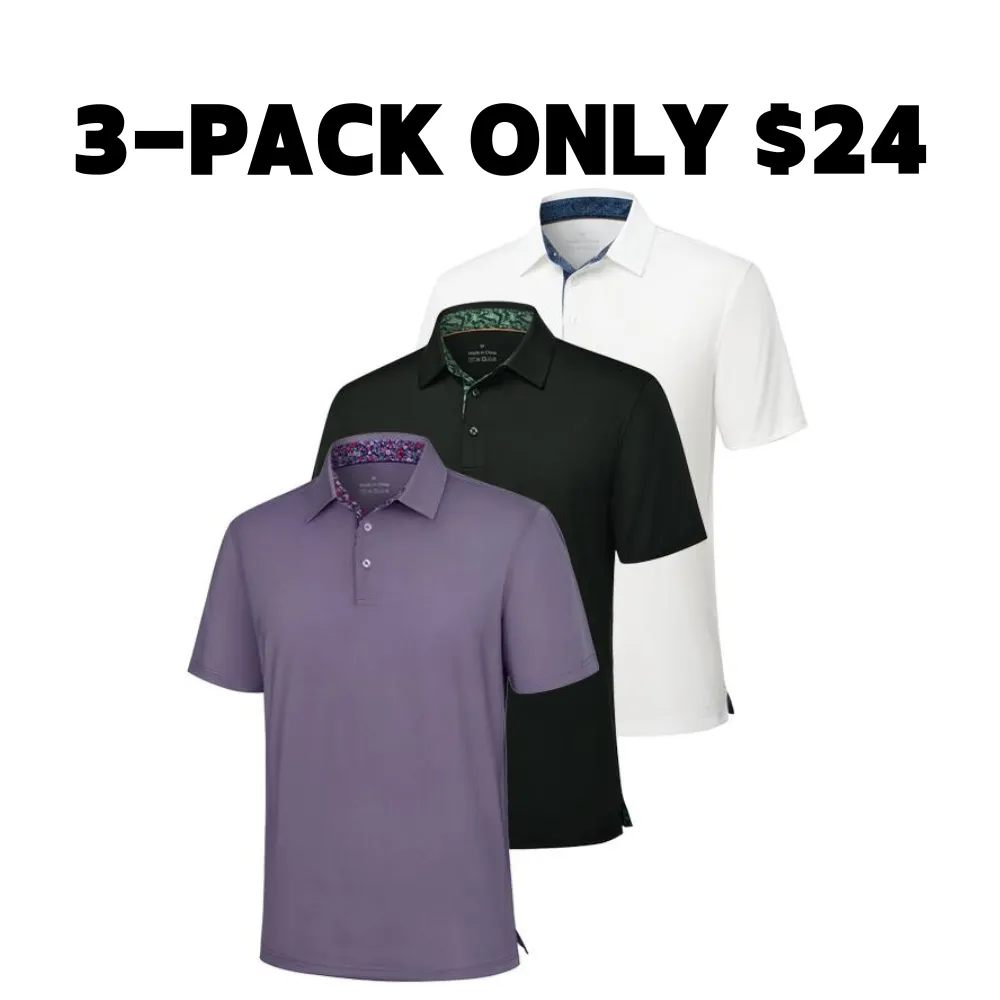 Men’s Polo Shirts – Soft Breathable Cotton Blend, Comfortable Short Sleeve Casual Fit, Classic Collared T-Shirts for Work, Golf, Travel & Everyday Wear