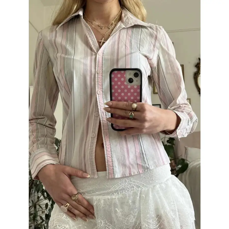 Printed Button Down Long Sleeve Shirt