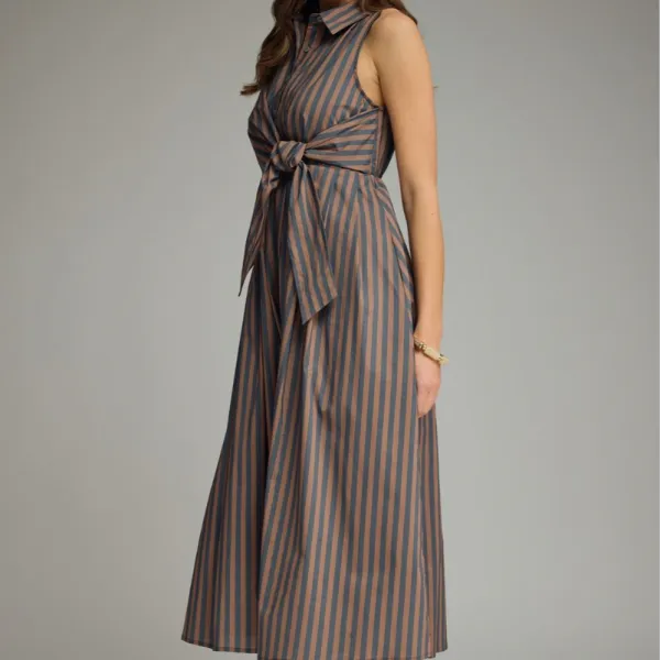 Stripe Tie Accent Dress