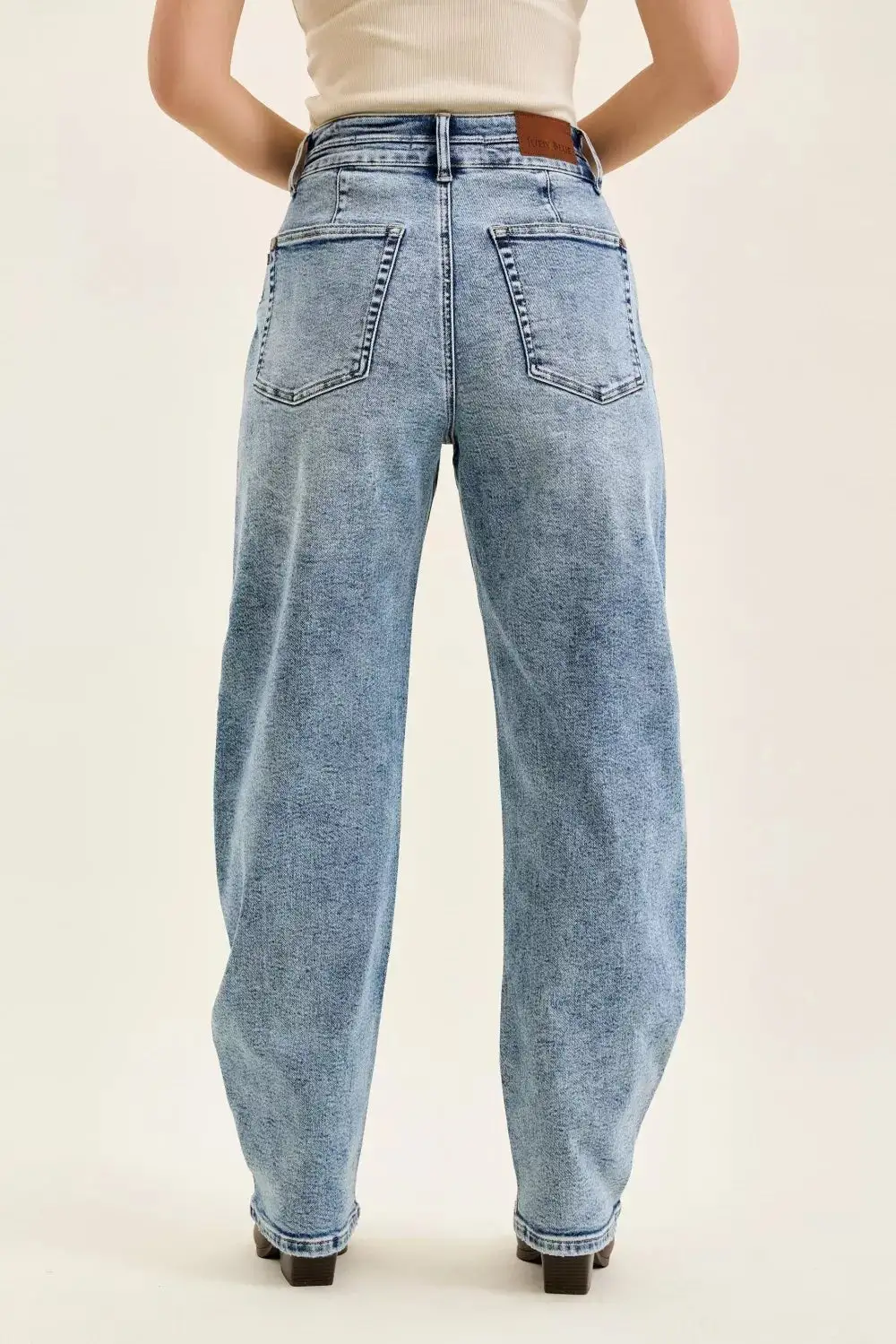 Structured High Waist Denim Jeans