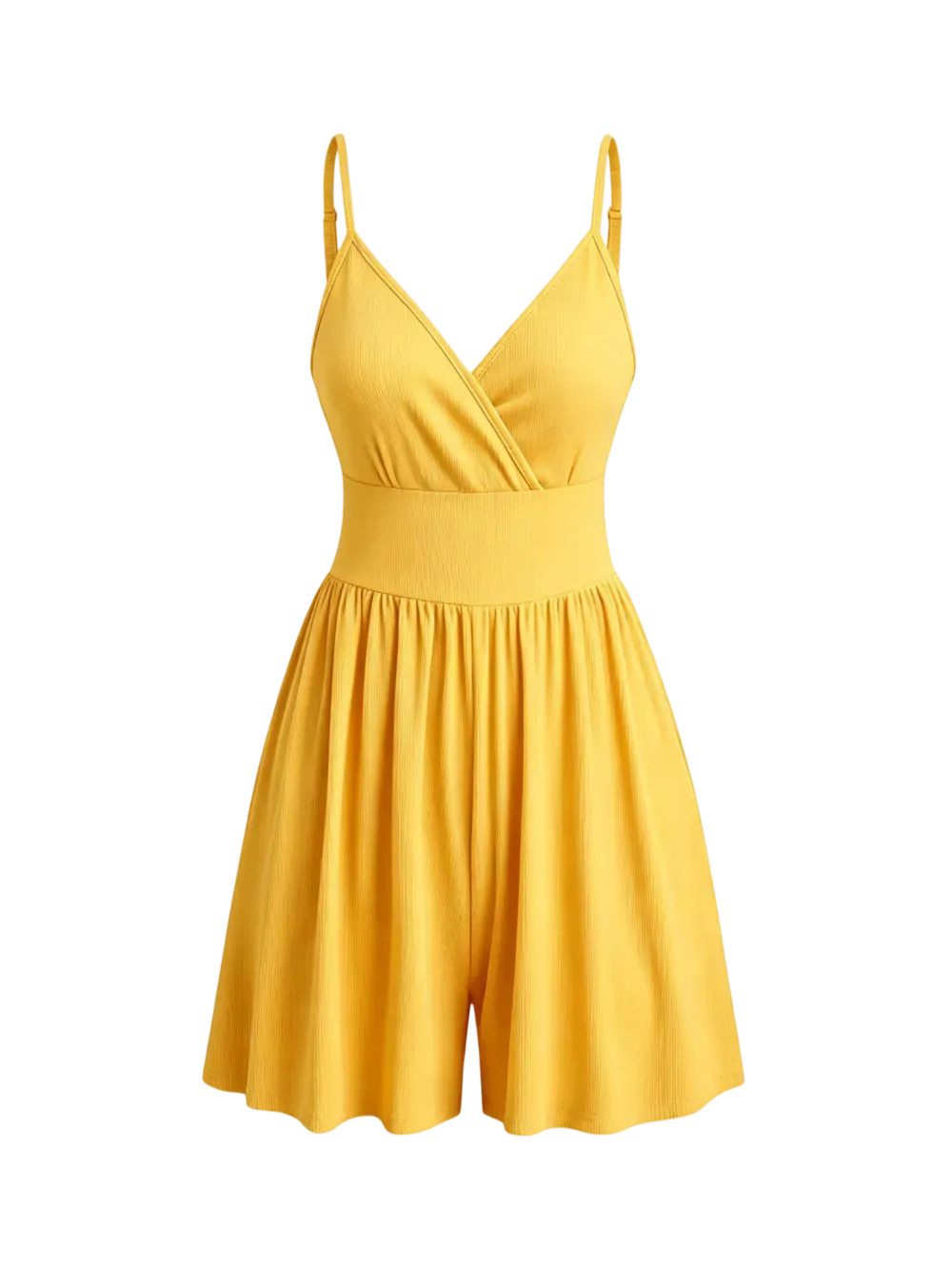 Women's Solid-Color Knit Backless Wrap-Style Slim-Fit Camisole Romper