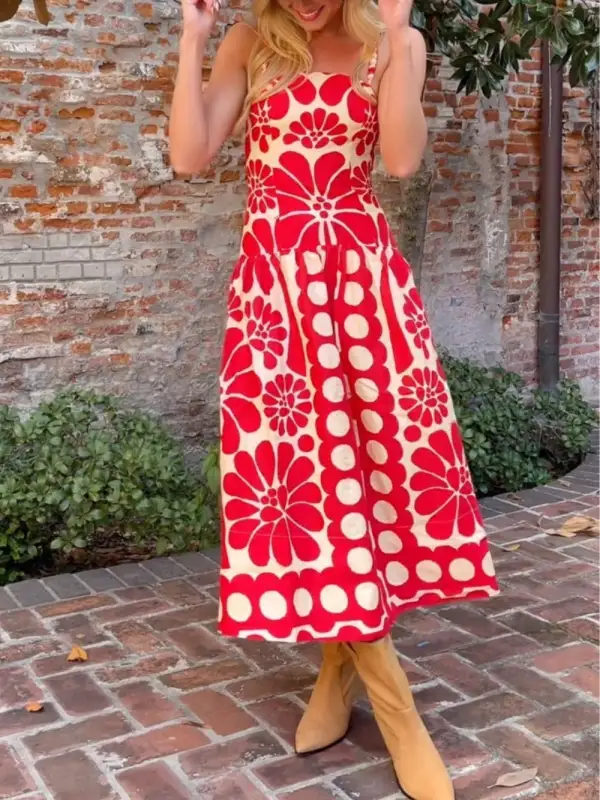 Open Back Sleeveless Midi Dress