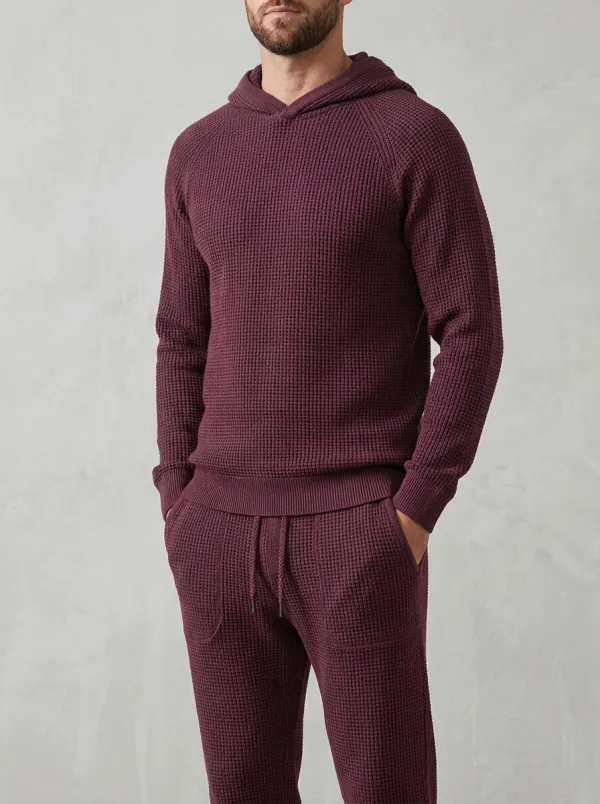 Refined Soft-Texture Men's Knit Hoodie Jogger Set