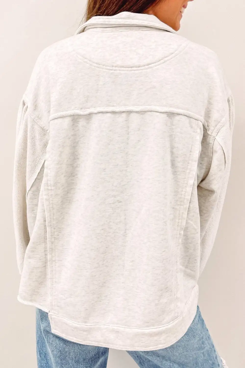 Exposed Seam Flap Pocket Button Jacket
