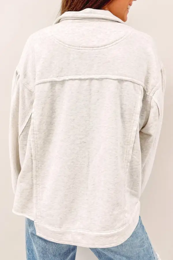 Exposed Seam Flap Pocket Button Jacket