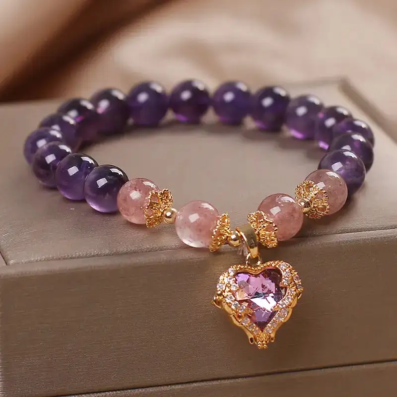 Amethyst Beaded Stretch Bracelet