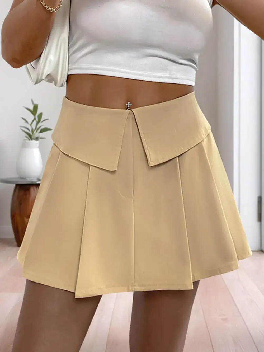 Pleated High-Rise Shorts
