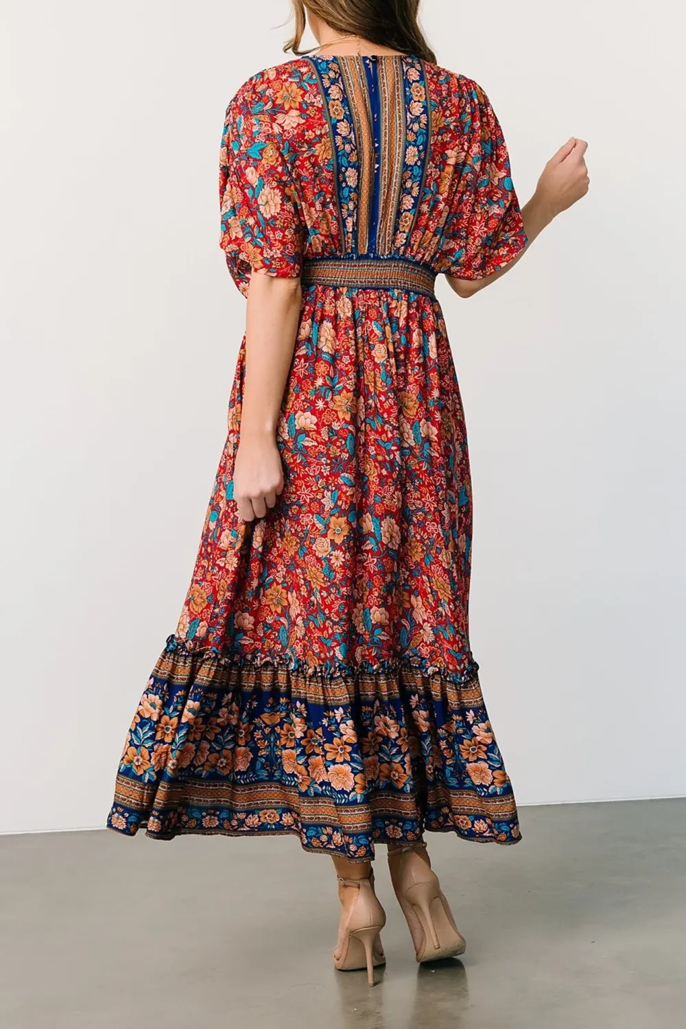 Unique Temperament Art V-Neck Floral Dress