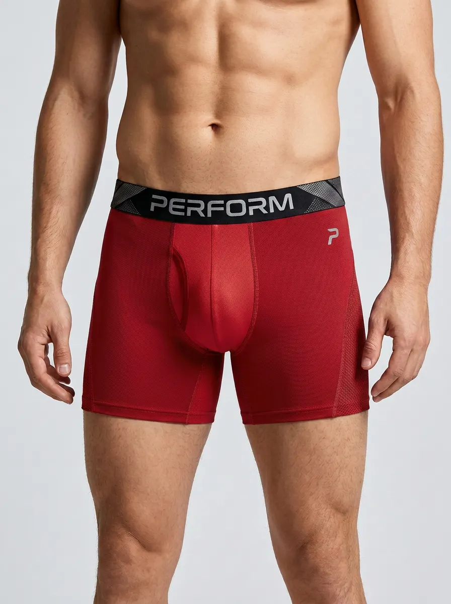 Men's Athletic Performance Grey Colorblock Printed Boxer Briefs