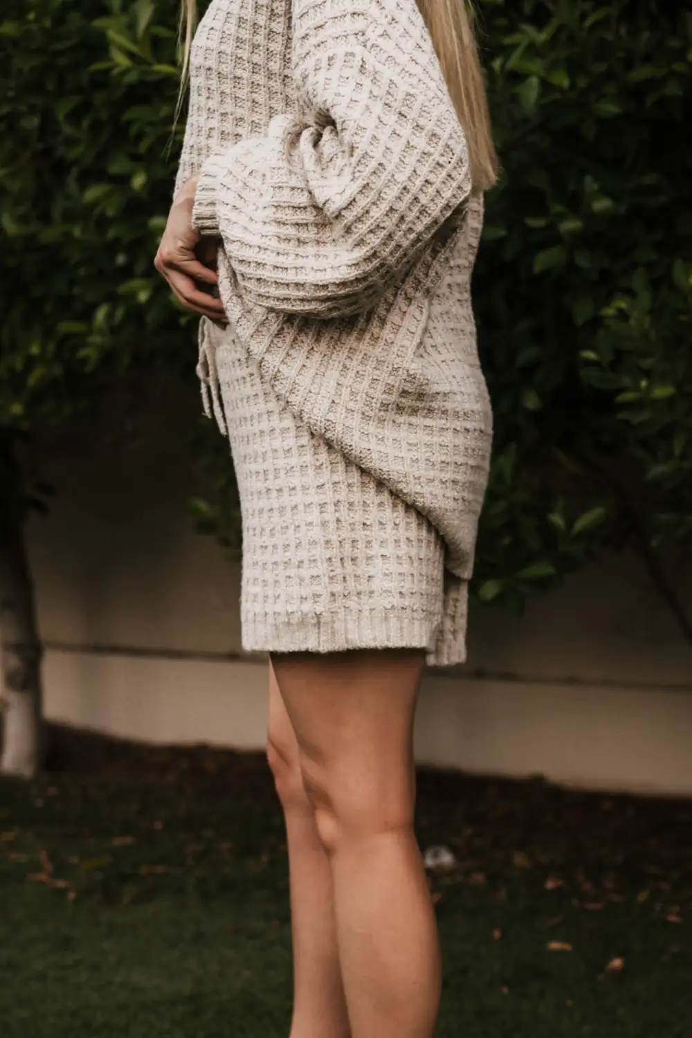 Waffle Knit Drawstring Shorts