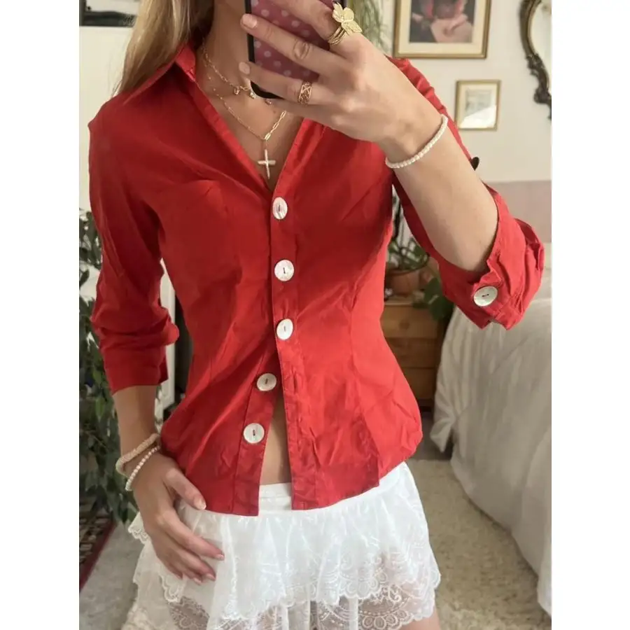 Collared Neck Button Down Shirt