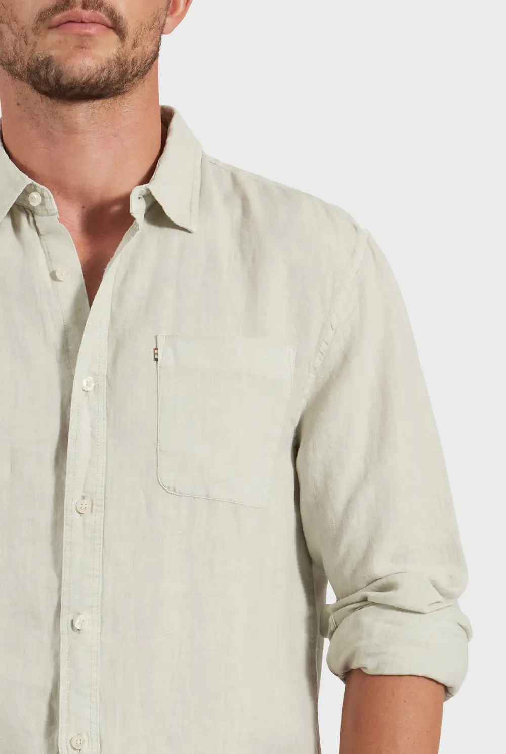 Hampton Linen Shirt- Sage green