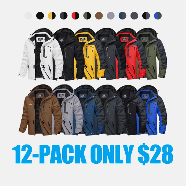 Men's Winter Coats Waterproof Ski Snow Jacket Warm Fleece Jacket Parka Raincoats With Multi-Pockets