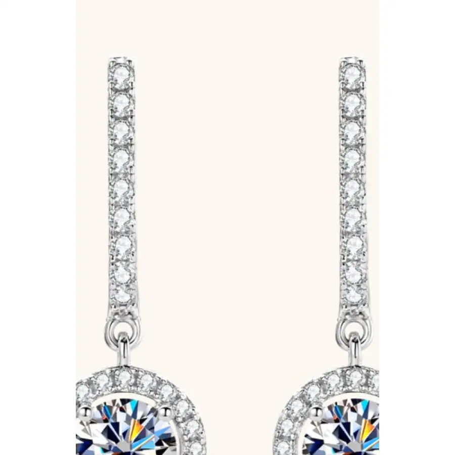 Elegant Moissanite Sterling Silver Drop Earrings
