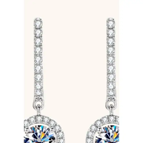 Elegant Moissanite Sterling Silver Drop Earrings