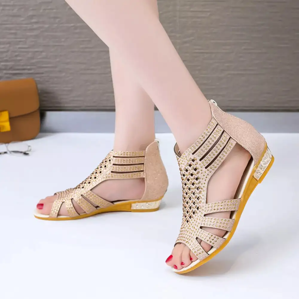 Rhinestone Cover Open Toe Sandals