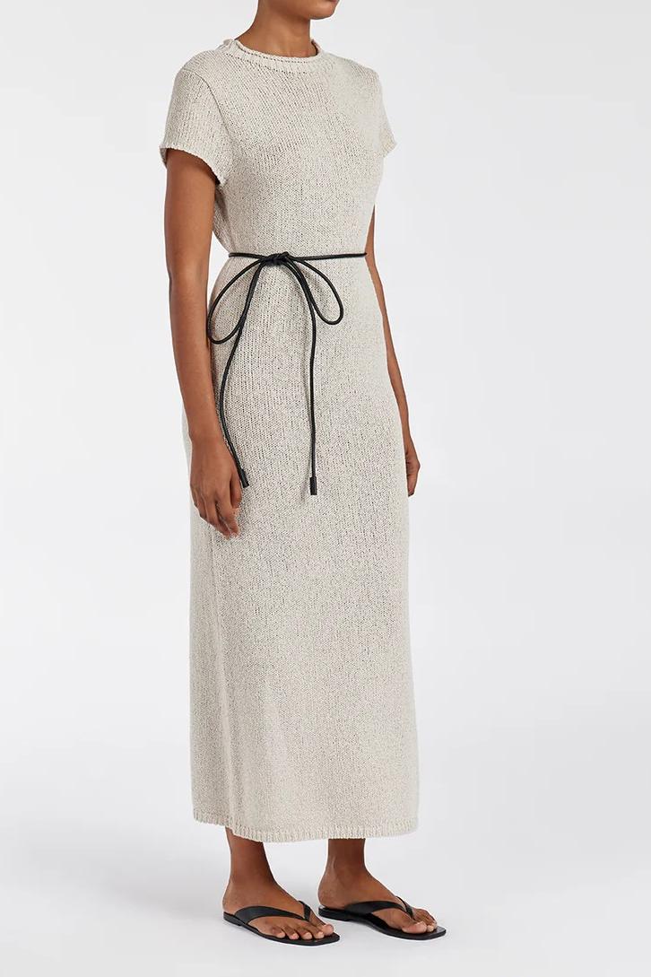 CHALK KNIT MIDI DRESS