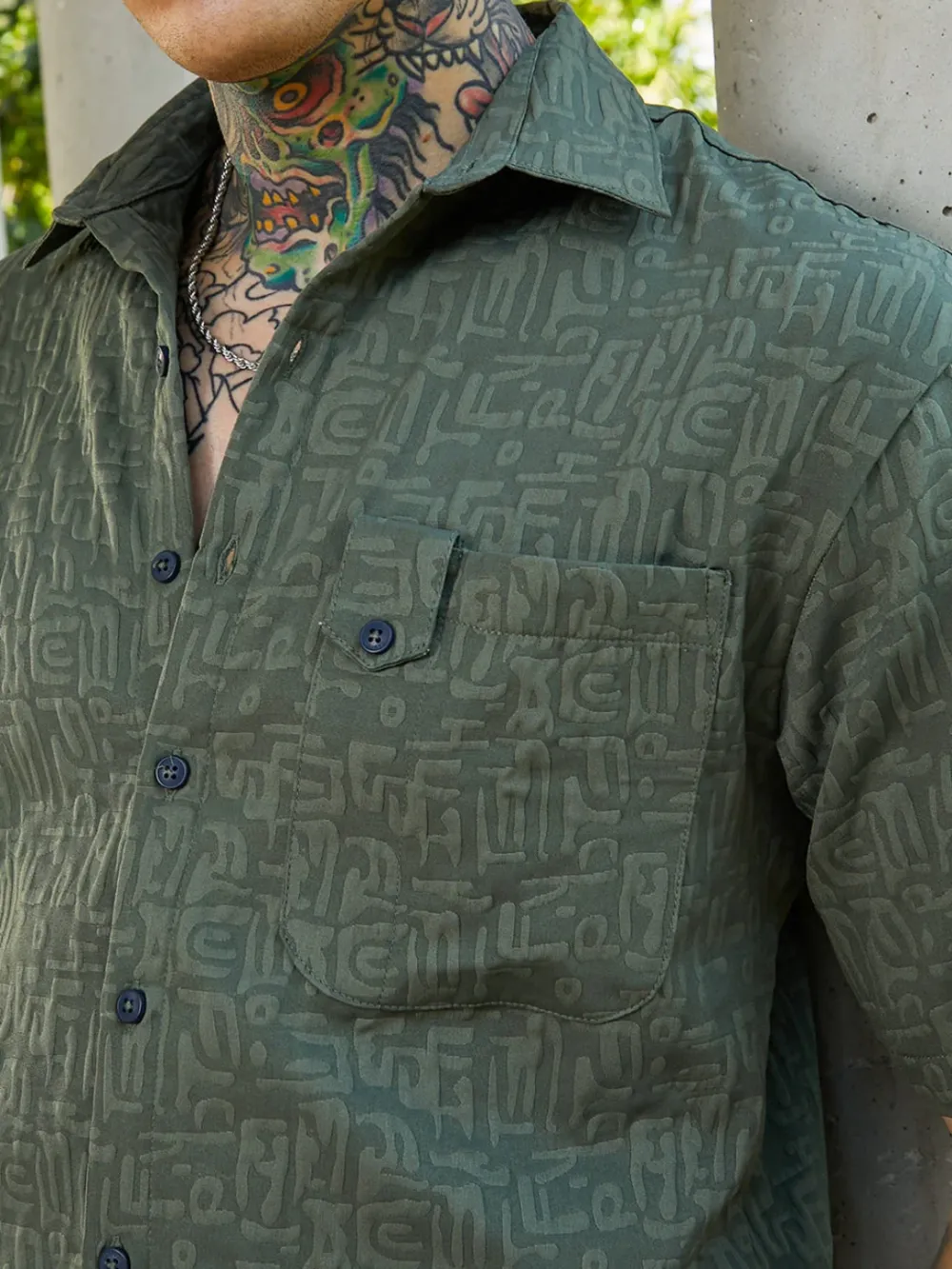 Green Casual Style Oversized Shirt