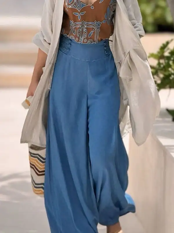 Minimal Relaxed Fit Wide Leg Seamed Jeans