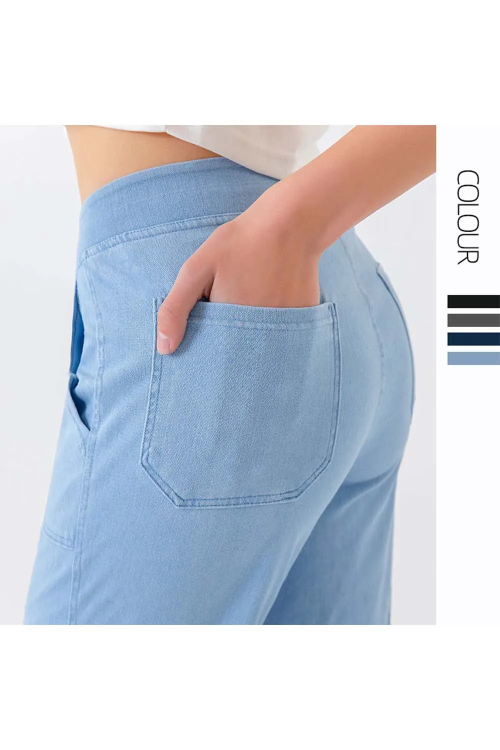 Relaxed Button Denim Jeans