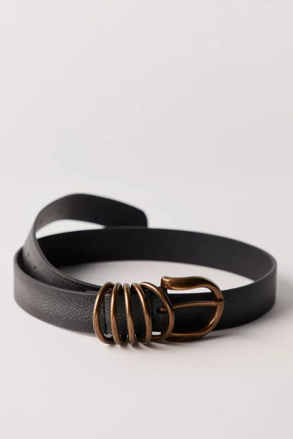 Ring Detail Leather Belt