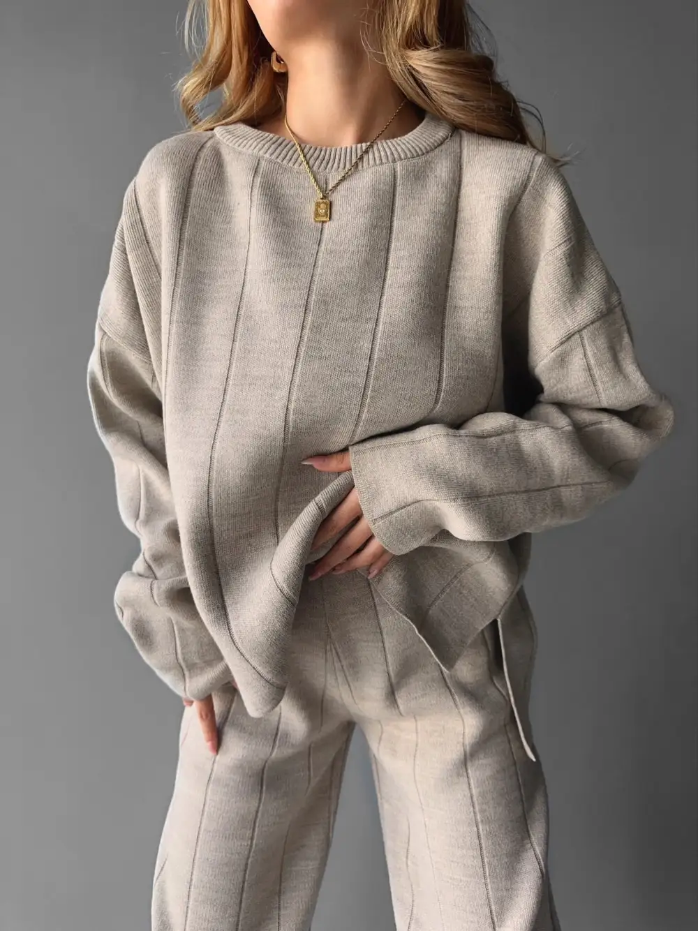 Modern Knit Textured Sweater