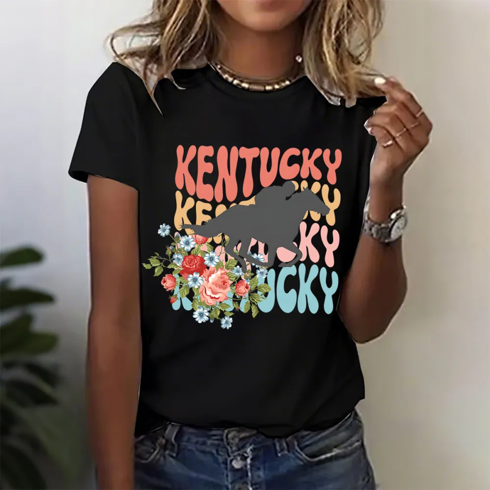 Women's Kentucky Derby Floral Graphic Tee