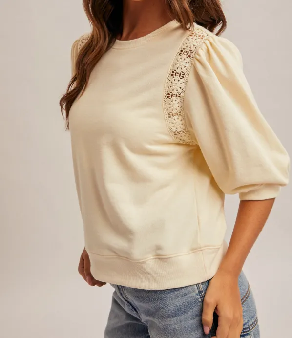 Balloon Sleeve Lace Top