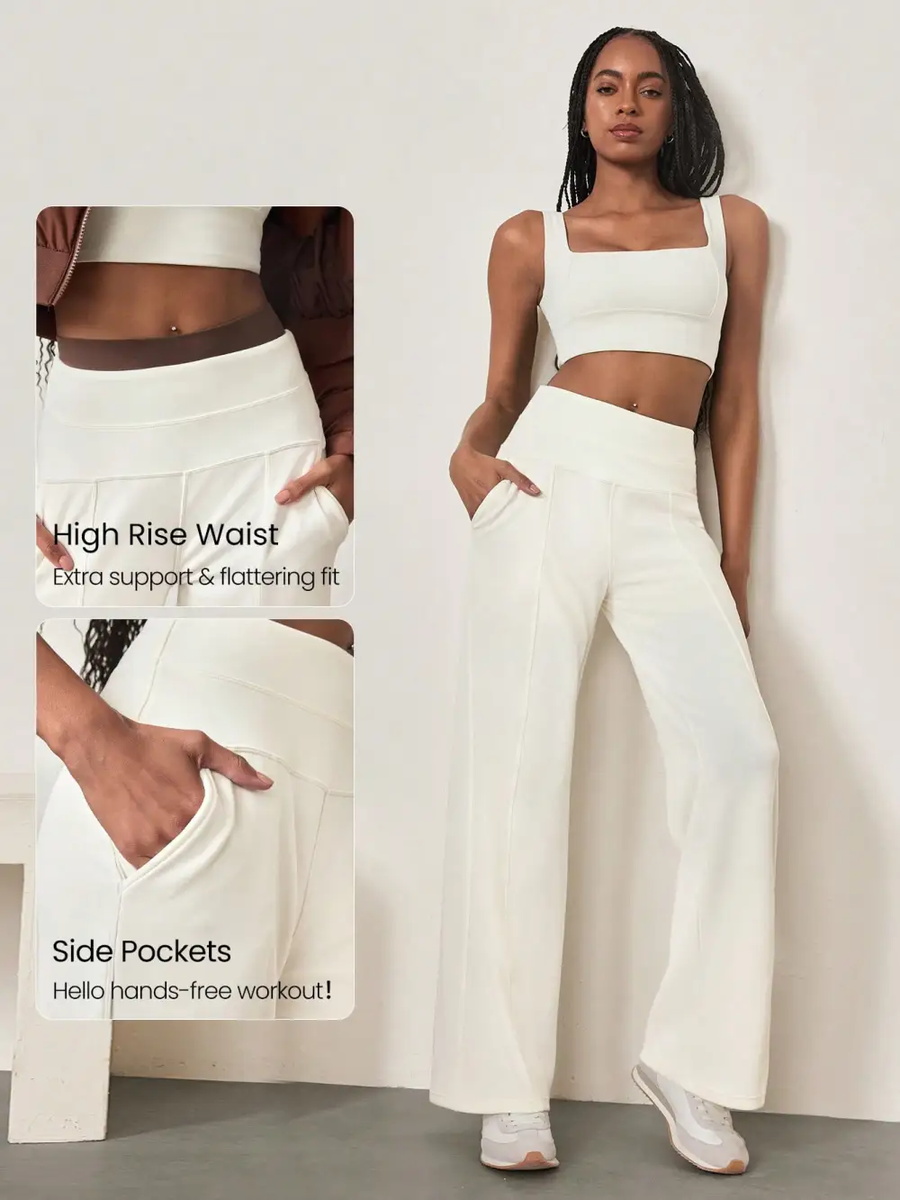 Soft And Comfortable Crewneck Sweatshirt Wide-Leg Pants Set