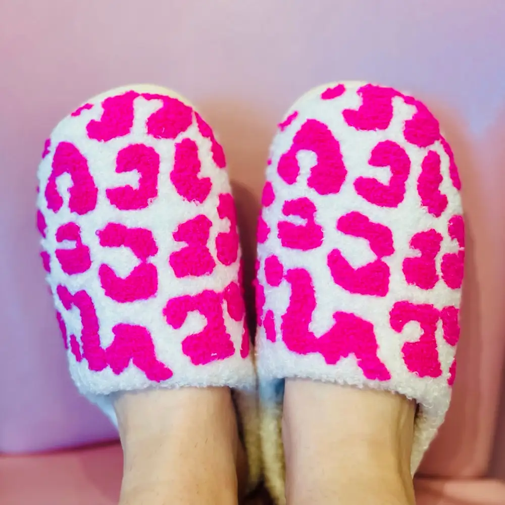 Leopard Lover Hot Pink Slippers