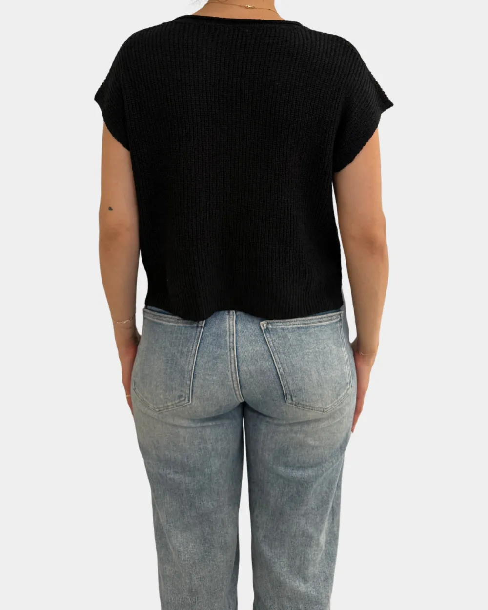 Notched V-Neck Top