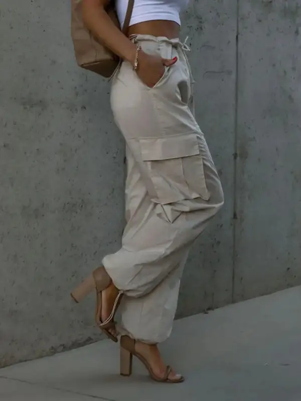 Drawstring Pocket Detail Pants