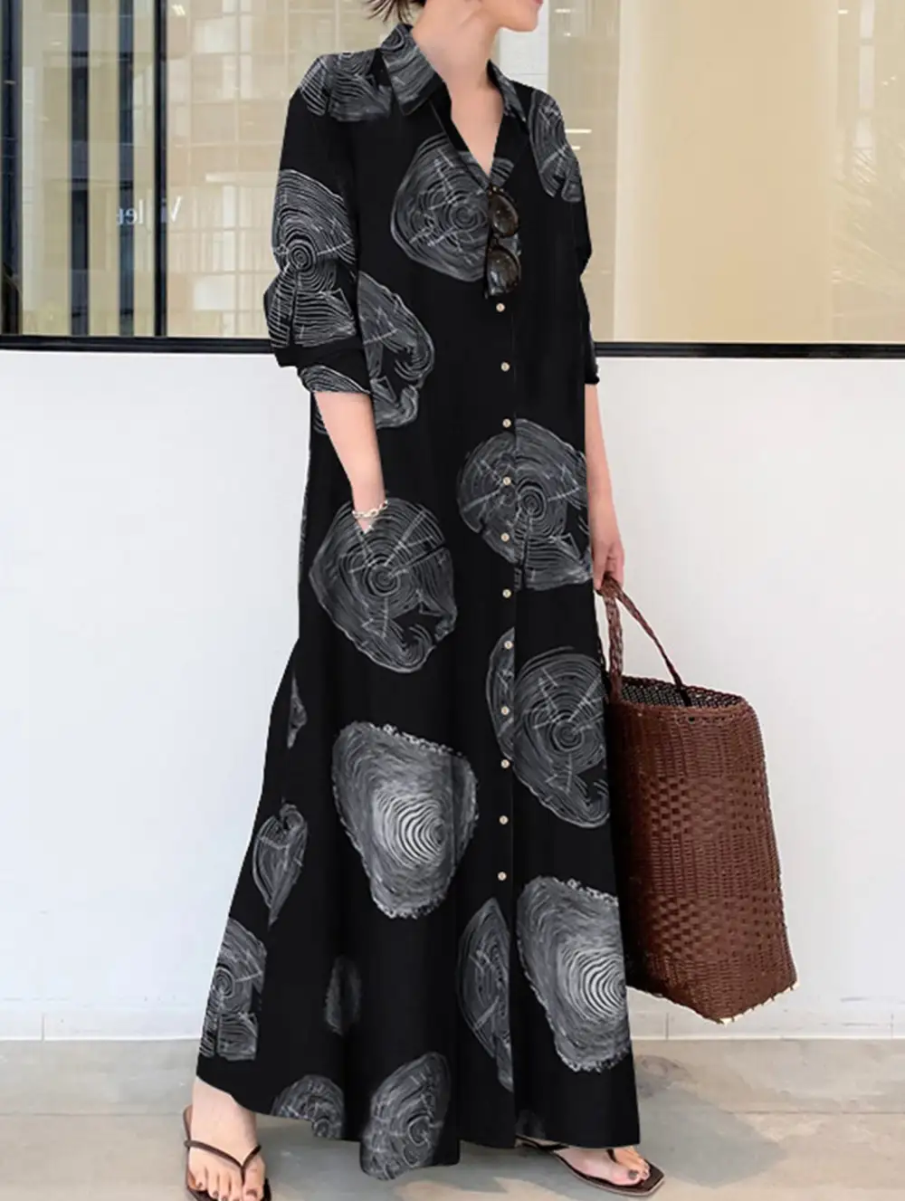 Simple Loose Long Shirt Dress