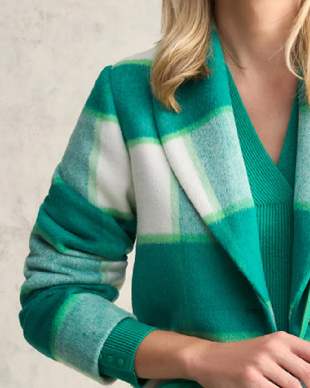 Checkered Double Breasted Coat