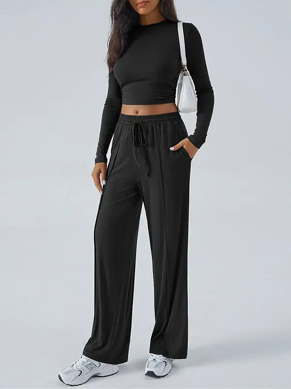 Long Sleeve Relaxed Tee And Pants Set