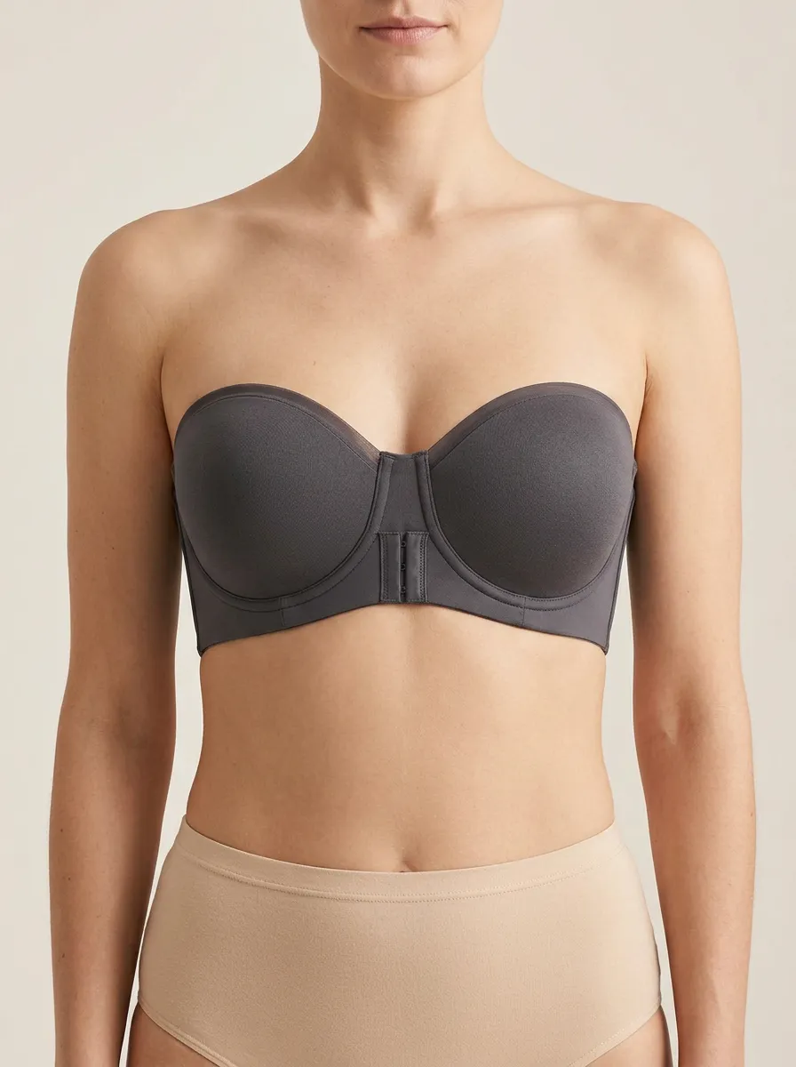 Women's Underwire Structured-Cup Front-Closure Strapless Bra