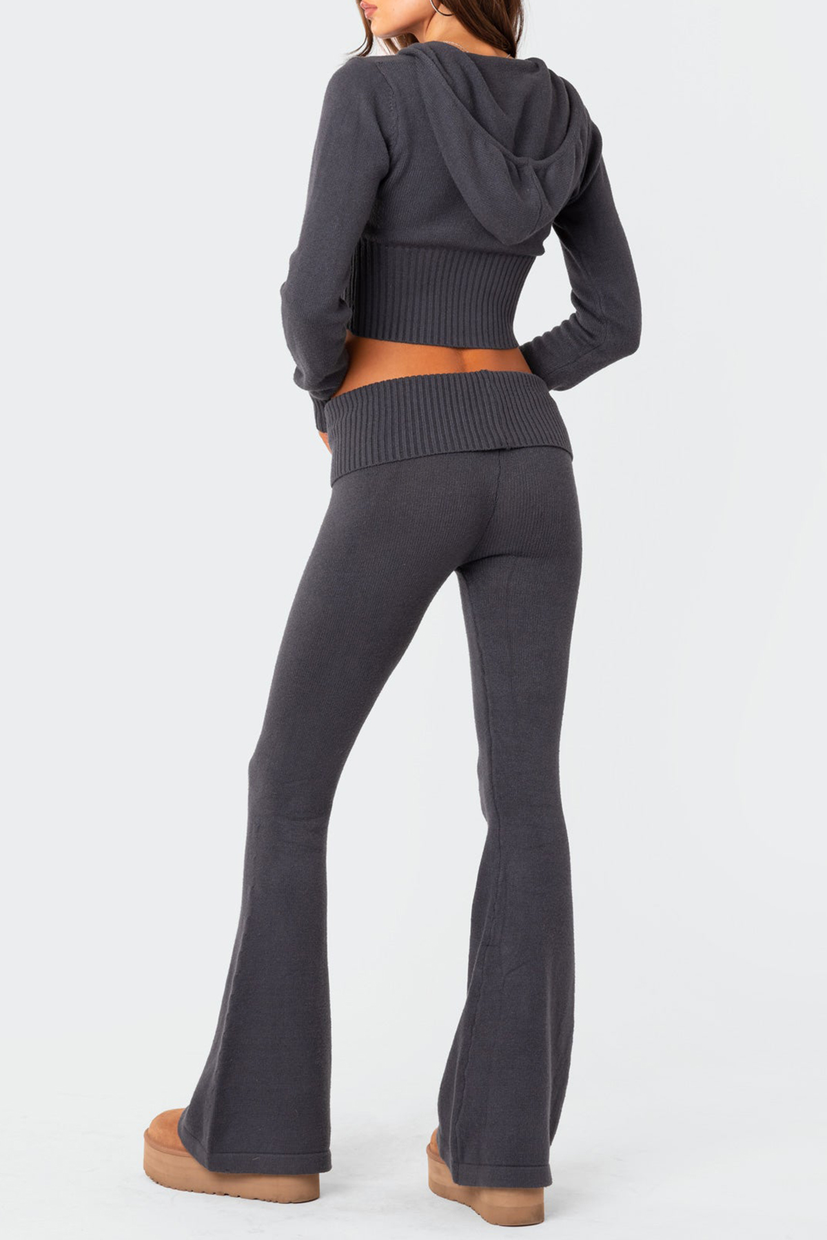 Knitted Hooded Cardigan