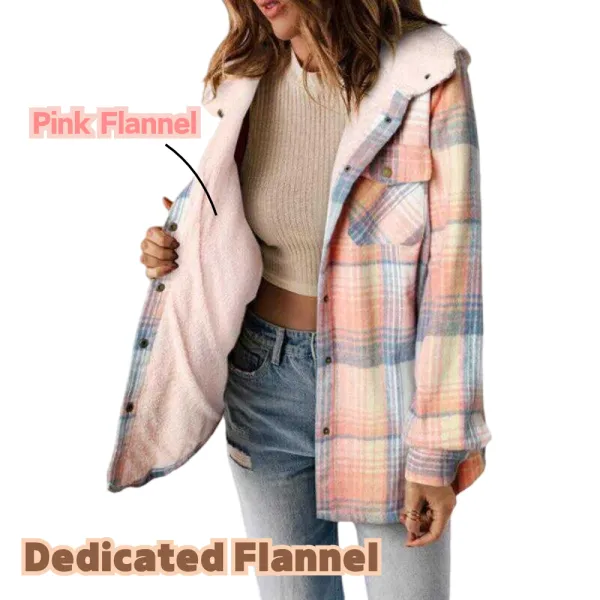 Women's Plaid Hooded Jacket: Casual Vintage Soft Fitted - Autumn/Winter